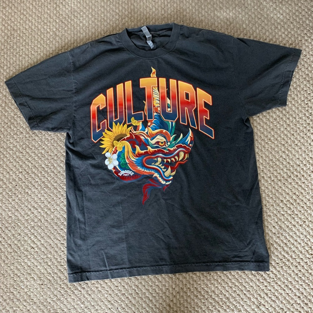 NEW American Apparel Unisex “Culture” Dragon Graphic Tee Shirt Size Large